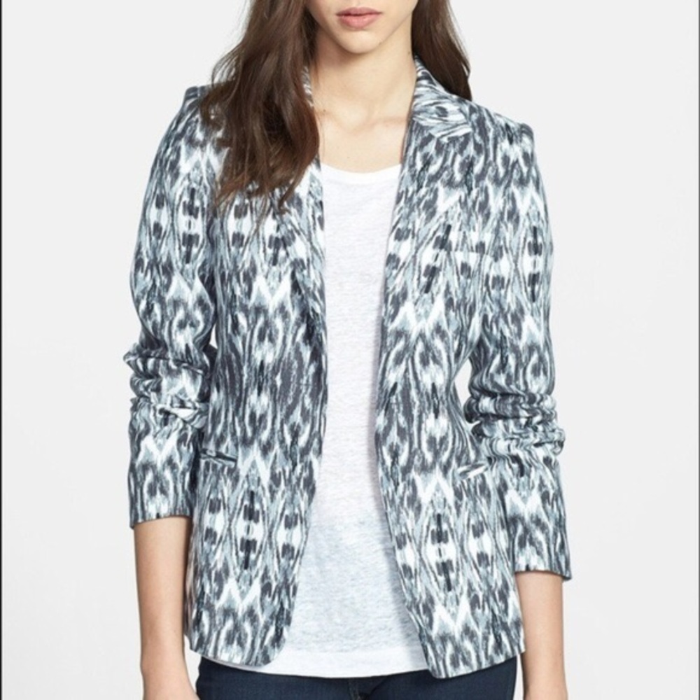 Joie Ikat printed linen blazer